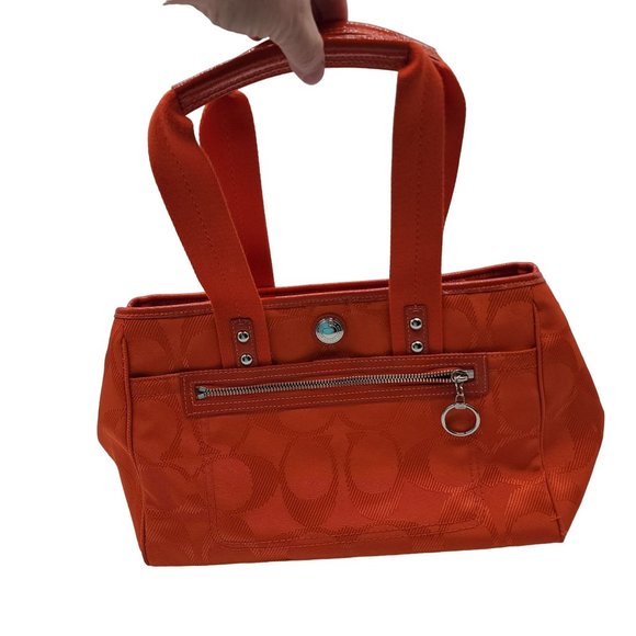 EUC Coach Orange Shoulder Purse - Picture 1 of 10